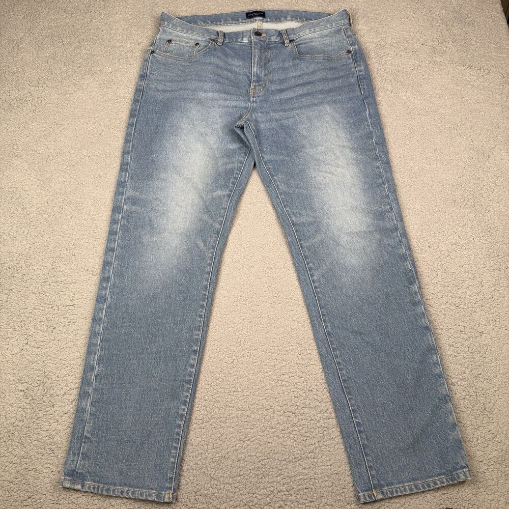 Proper Cloth Jeans Mens 36x30 Essex Light Wash Indigo Stretch Denim Casual Pants